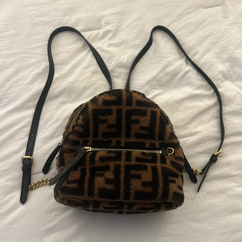 Authentic Fendi furry backpack ✨